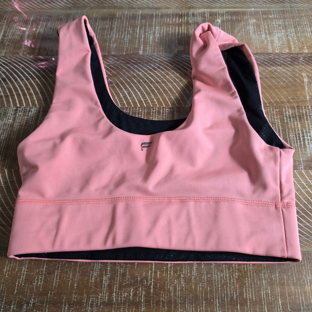 Fabletics Pink Sports Bra Medium Support Scoop Neck Activewear Workout Top